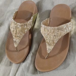 Fit flop sandals palm cork design size 7